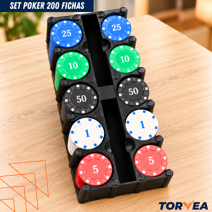 Set Poker Texas Holdem Profesional 200 Fichas Plástico