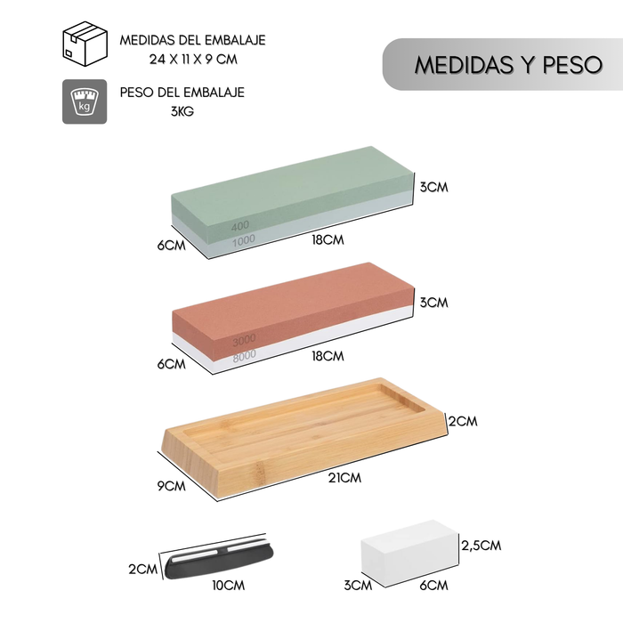 Piedra Para Afilar Cuchillos Profesional Afilador Con Base