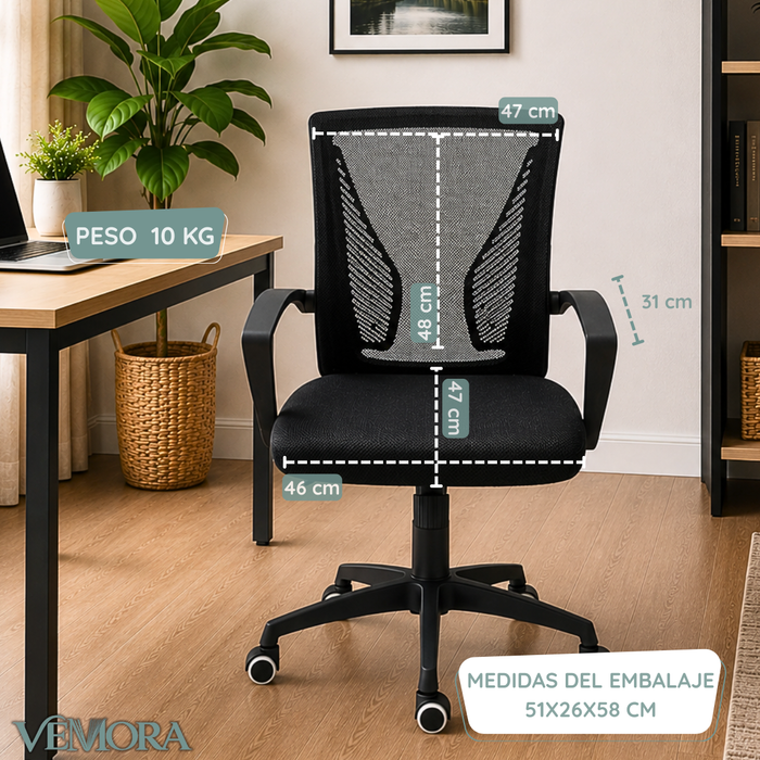 Silla De Escritorio Ergonómica Giratoria Respaldo Malla