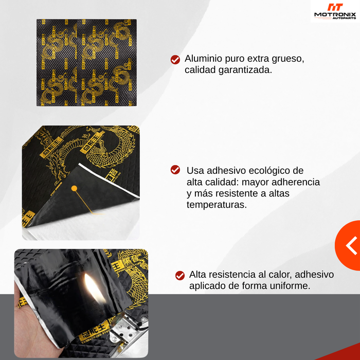 Aislante Térmico Acústico Automotriz Insonorizante 50x80cm