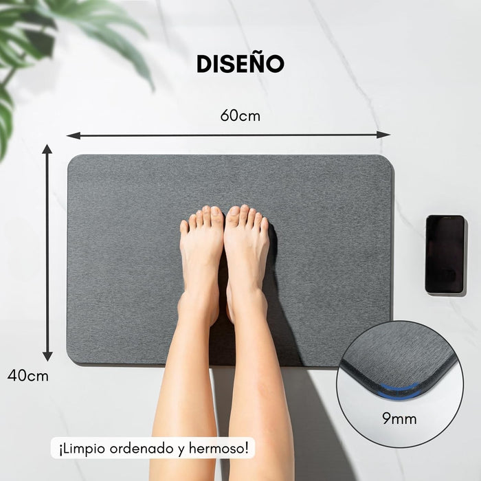 Tapete De Piedra De Diatomeas Secado Ultra Rápido 40x60cm