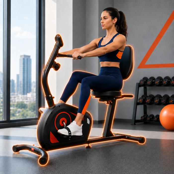 Bicicleta Estática Reclinada Con Respaldo Ejercicio Cardio Ergométrica
