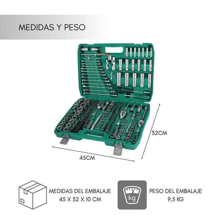 Caja De Herramientas Dados Y Llaves 216 Piezas Maleta