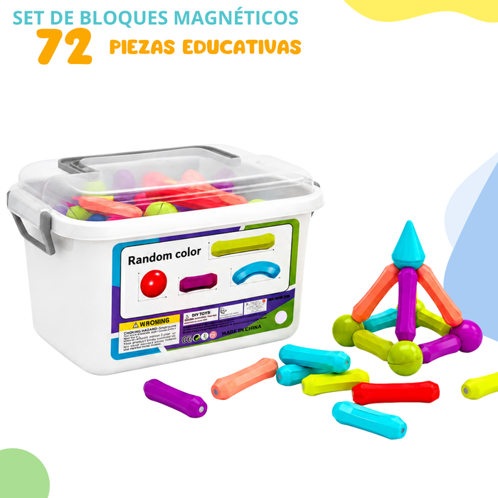 72 Unidades De Bloques De Lego Construcción Barra Magnético