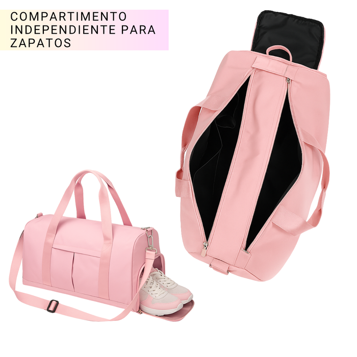 Bolso Deportivo Para Viaje Tela Impermeable Gym 20l - Rosa Pálido - Lisa