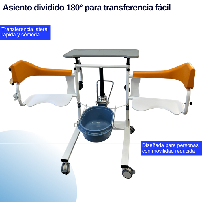 Silla Hidráulica Transferencia Paciente Baño Ducha Orinal WC