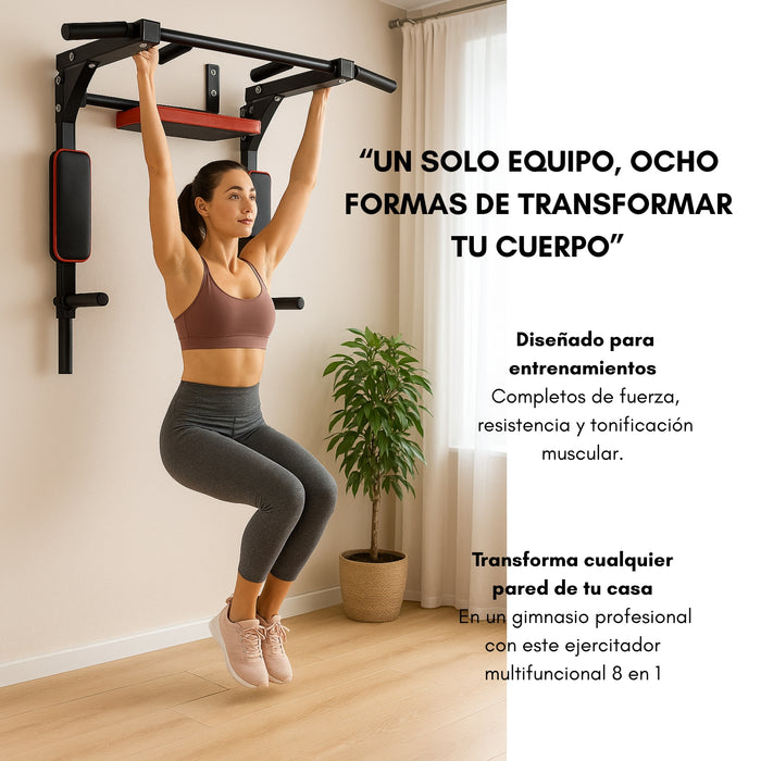 Ejercicios Multifuncional Barra Dominadas Pared Gym 8 En 1