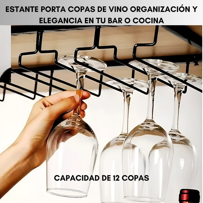 Estante Porta Copas de Vino Gabinete Repisa Bar 12 Copas