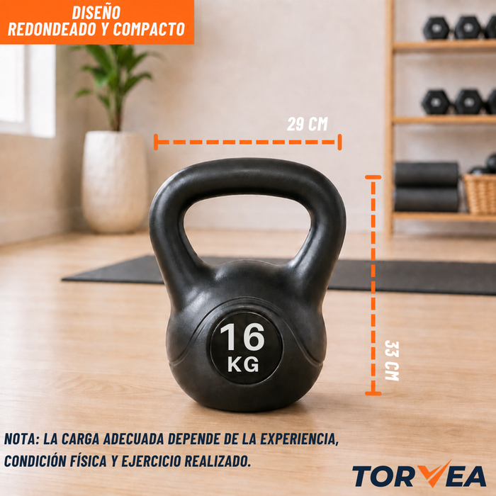 Pesa Rusa Kettlebell 16 Kg Para Gimnasio Fitness Torvea