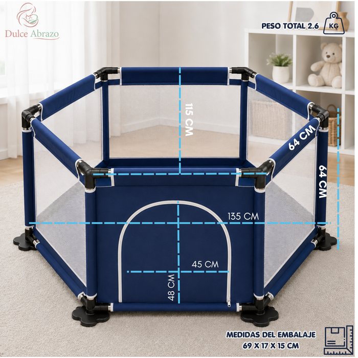 Corral Bebes Infantil Hexagonal Seguridad Niños Plegable