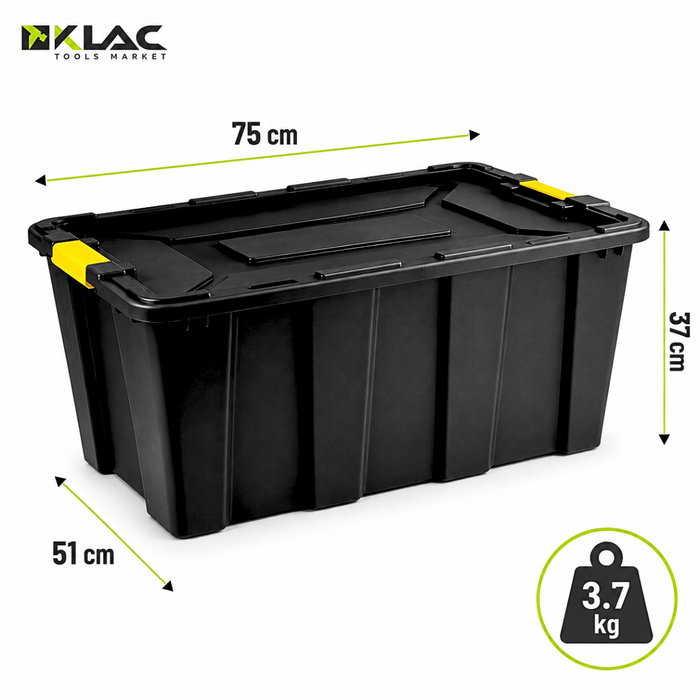 Caja Plástica Organizadora Baul 100 Litros Con Tapa Multiuso