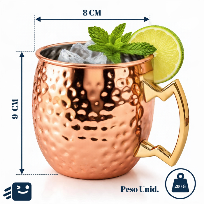 Set De 2 Mugs De Cobre Tragos Moscow Mule Mojito Bar