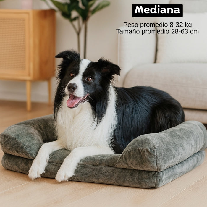 Cama Antiestres Perro Colchon Ortopedica 70x60x18cm Color Gris Diseño Cama Antiestres Con Soporte Ortopedico Marca Telotenemos