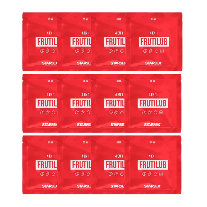 Pack 12 Lubricante Intimo Frutilub Sabor Frutilla Sachet 5ml