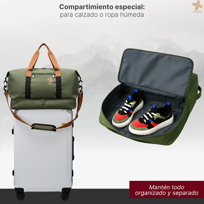 Bolso Deportivo Gym Viaje Impermeable Verde Militar 25l - Verde Oscuro - Lisa