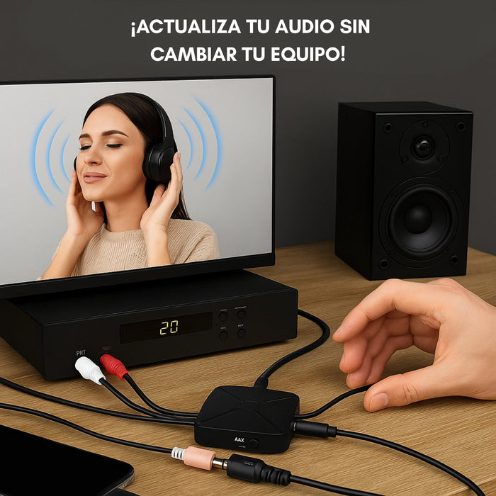 Receptor Transmisor Bluetooth 4.2 Con Cables Auxiliar + Rca