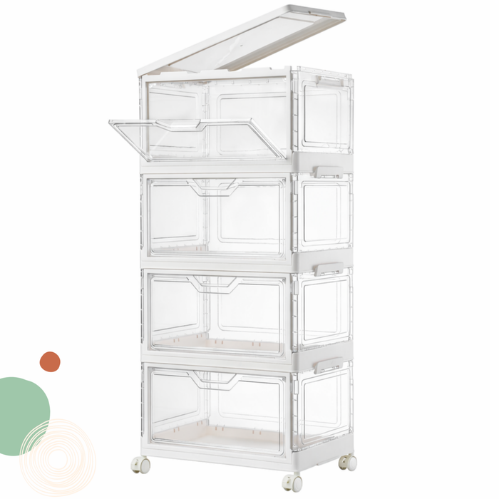 Cajonera Plástica Organizador Acrílico 4 Niveles Apilable Transparente