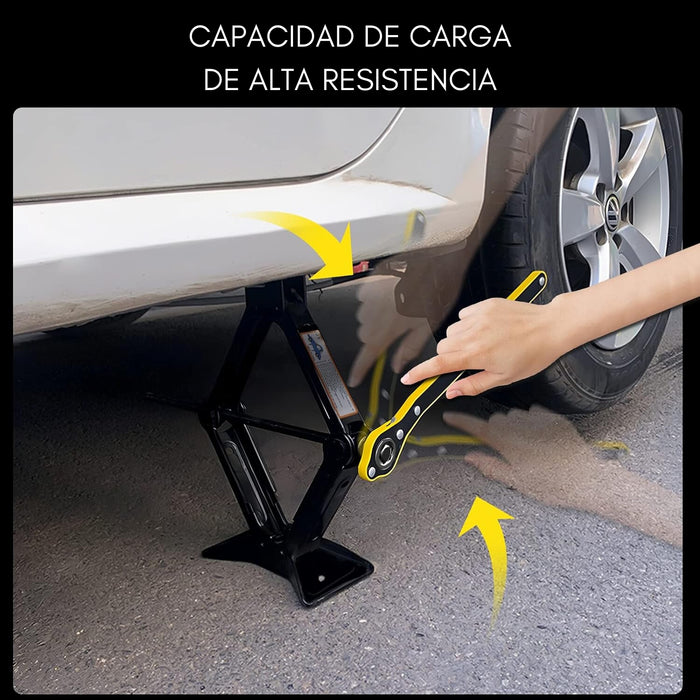 Gata Tijera 3 Toneladas + 2 Banquillos Caballete Mecanico