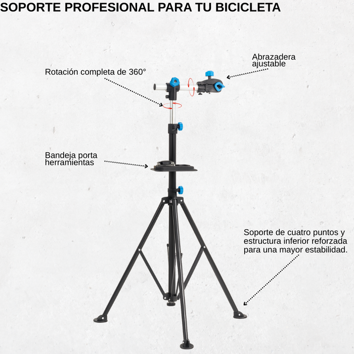 Atril Bicicletas Para Mantenimiento Ajustable Y Plegable