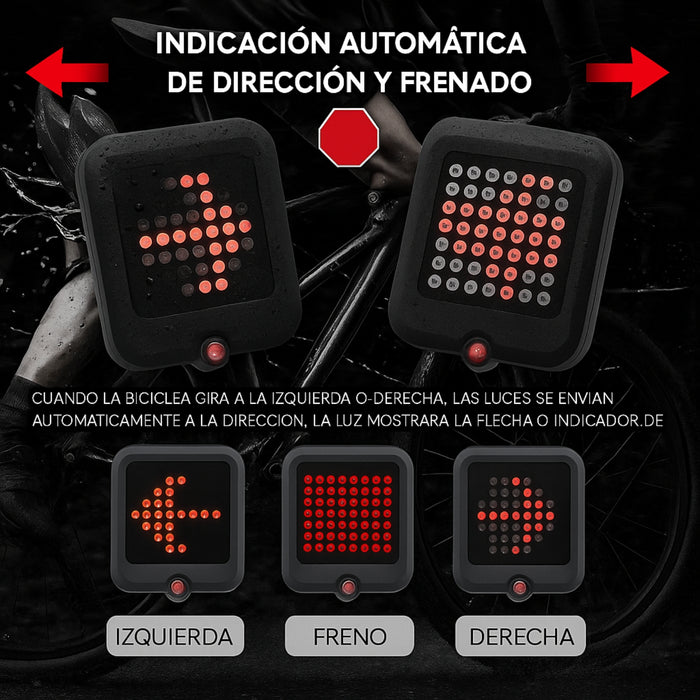 Luz De Bicicleta Led Trasera Inteligente Control Direccional