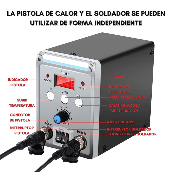 Estacion De Soldadura 700w Cautin Pistola De Aire Electrico