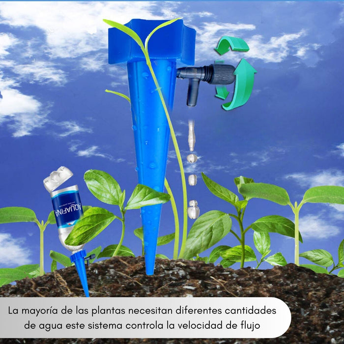 12 Estacas De Riego Por Goteo Cultivo Plantas Ecologico Color Azul