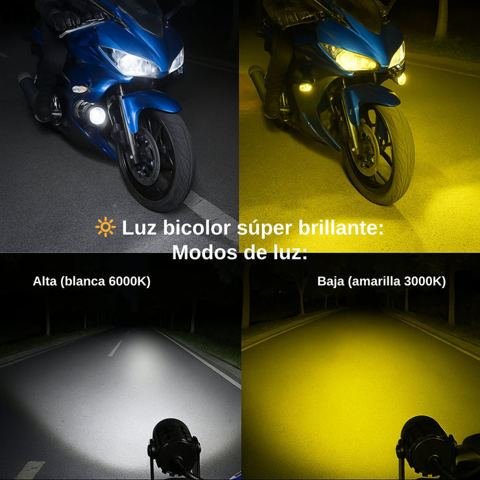 Par Luces Led Auxiliares Faros De Lupa Para Auto Moto 60w