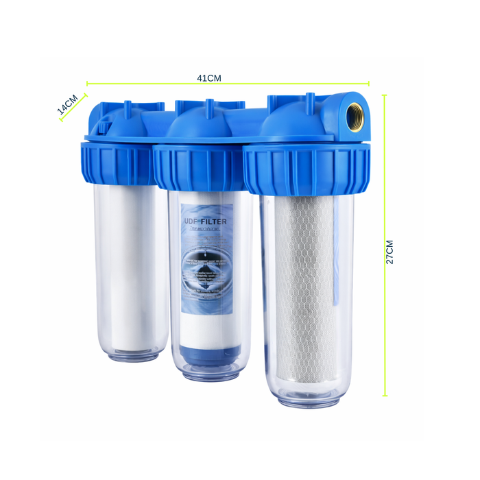 Pack Triple Filtro Sedimento Antisarro Purificador Agua Klac Azul
