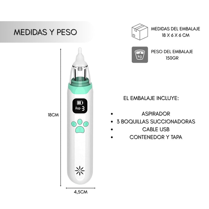 Aspirador Nasal Removedor Mocos Eléctrico Para Bebés Niños