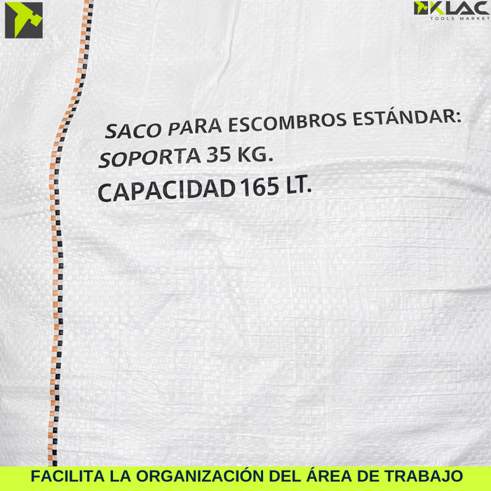 Pack 10 Saco Para Escombros Constructor 60x90cm 165lts Resiste 35kg