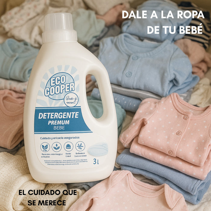 Detergente Bebe Hipoalergénico Suavizante Premium 3 Litros
