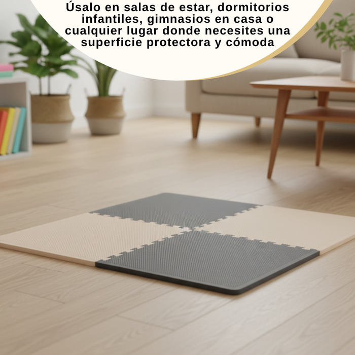 Piso De Goma Eva Infantil Niño Y Bebé Set 4 Piezas 60x60 Amarillo