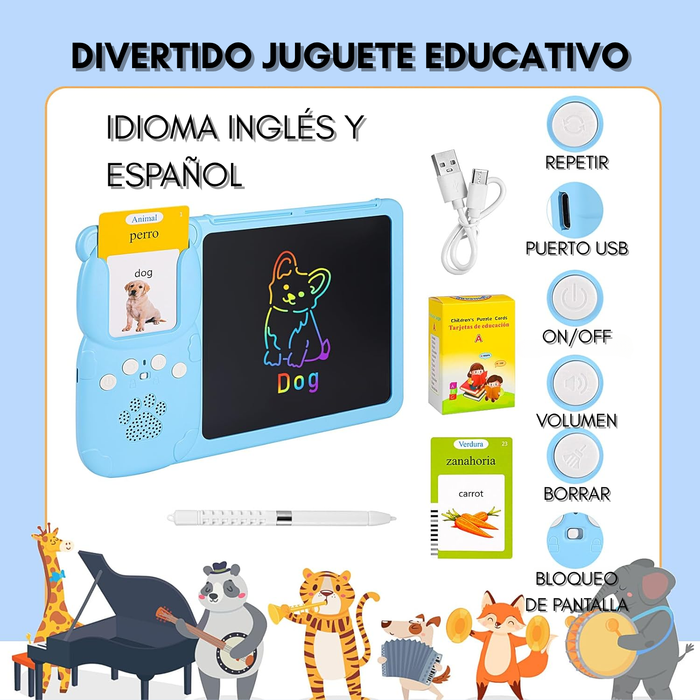 Computador Tablero Didactico Niños Español Ingles 255 Tarjetas
