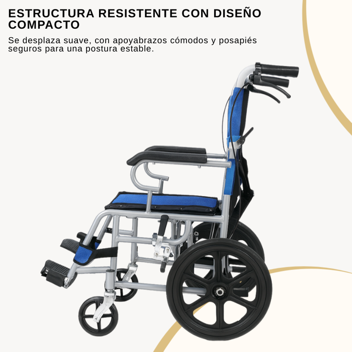 Silla de Ruedas Estándar Geriatrica Plegable Descansa Pies