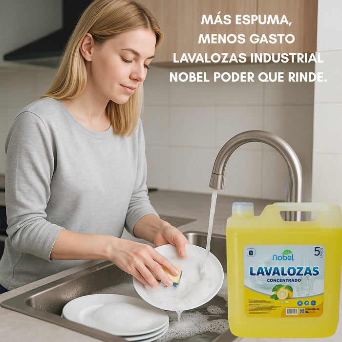 Lavalozas Lavaplatos Industrial Concentrado Detergente Lavaloza 5 Litros Eco Nobel