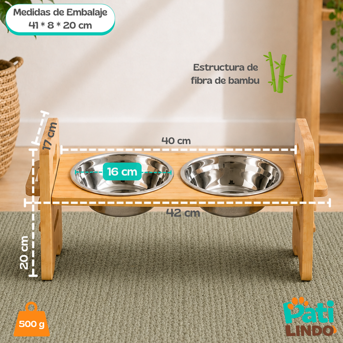 Comedero Bebedero Para Perros Gatos Mascotas Plato Ajustable