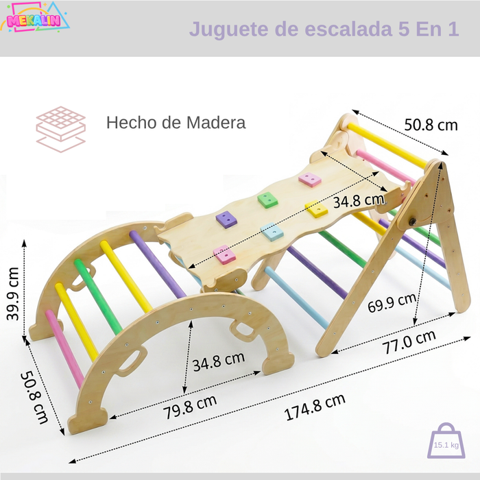 Escalador Juego Montessori Niños Madera Triangulo Pikler