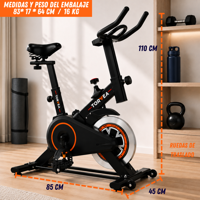 Bicicleta Spinning Estática Ejercicio Fitness Cardio 9 Niveles de resistencia Ajustable Entrenamiento En Casa Bicicleta Fija Gimnasio Hogar Sillín Regulable