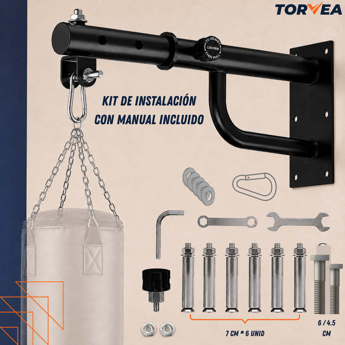 Base Soporte Saco Boxeo Extendible Barra Colgante Pared 150 Kg