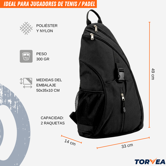 Bolso Padel Mochila Cruzada Tenis Raquetero Ajustable