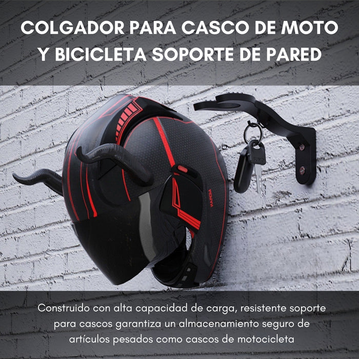 Pack 4 Colgador Para Cascos De Moto Bicicleta Soporte Pared