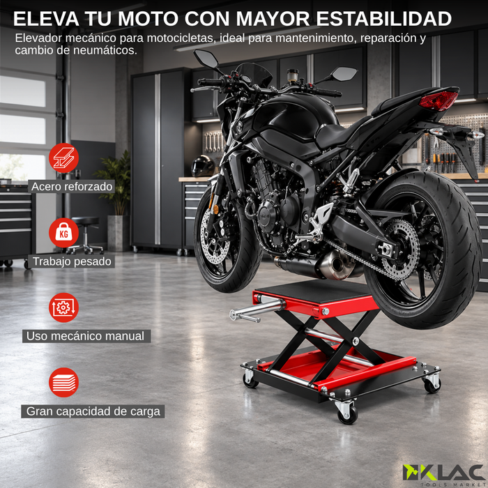 Elevador Moto Gata Tijera 500 Kg Banco Mecánico Taller