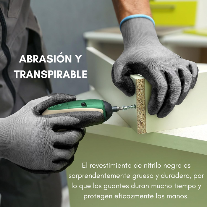 Guantes De Trabajo Multiproposito Seguridad Pack 12 Unid
