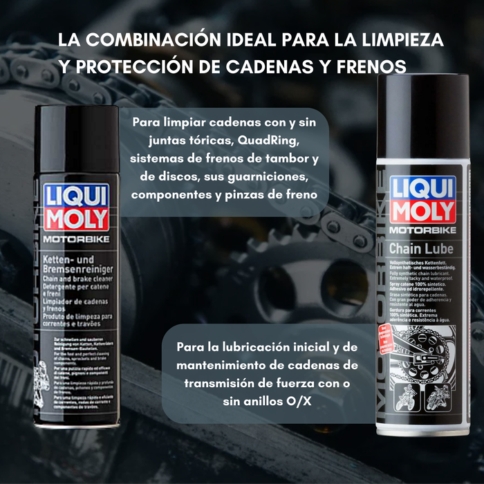 Kit Spray Limpiador + Spray Lubricante De Cadena Liqui Moly