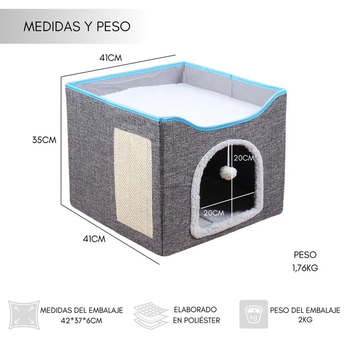 Cama Casa Iglú para Mascotas Gato y Perro Pequeño Desarmable