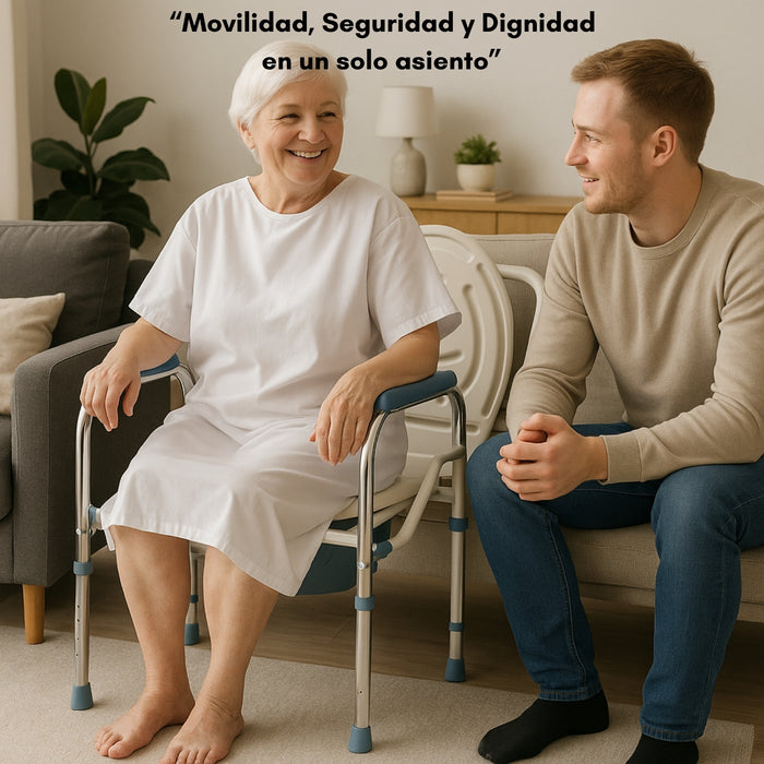 Silla Inodoro Baño Portátil Agarradera Adulto Mayor Ajustable Heizen