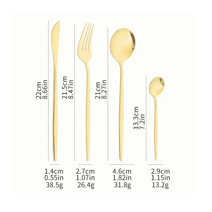 Set 24 Cubiertos Cuchillos Tenedores Cucharas Cucharitas