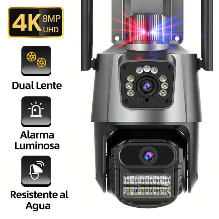 Cámara Domo Wifi Doble Lente Full Hd Con Alarma Seguimiento