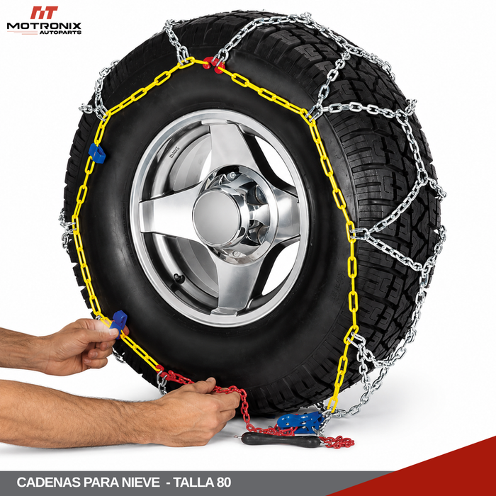 Set X2 Cadenas Para Nieve Auto Ruedas Rompe Hielo 12mm