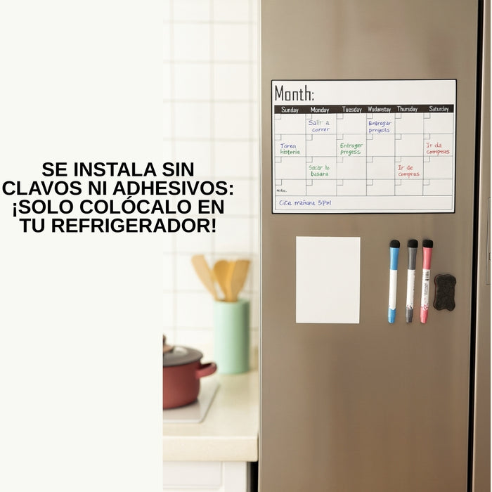 Pizarra Calendario Mensual Magnética Para Refrigerador